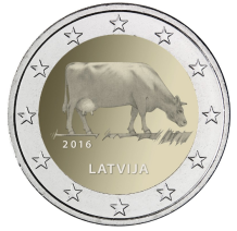 images/productimages/small/Zuivelindustrie koe letland 2 euro 2016.png